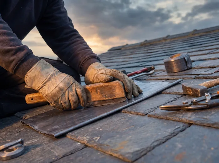 Roofer hand-dressing lead – Riverstone Roofing, Lincolnshire & Norfolk