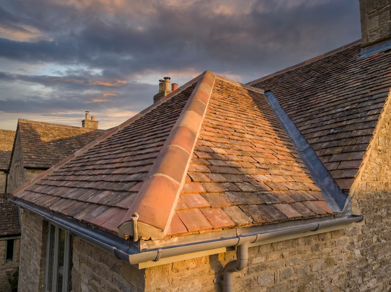A neatly repaired pitched tiled roof by Riverstone Roofing