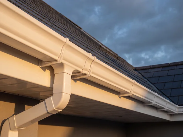 Seamless guttering along the eaves – Riverstone Roofing, Lincolnshire & Norfolk